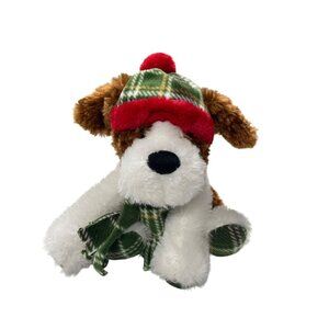 Gentle Treasures St Jude Quinn White & Brown Dog 14" Plush Stuffed Animal